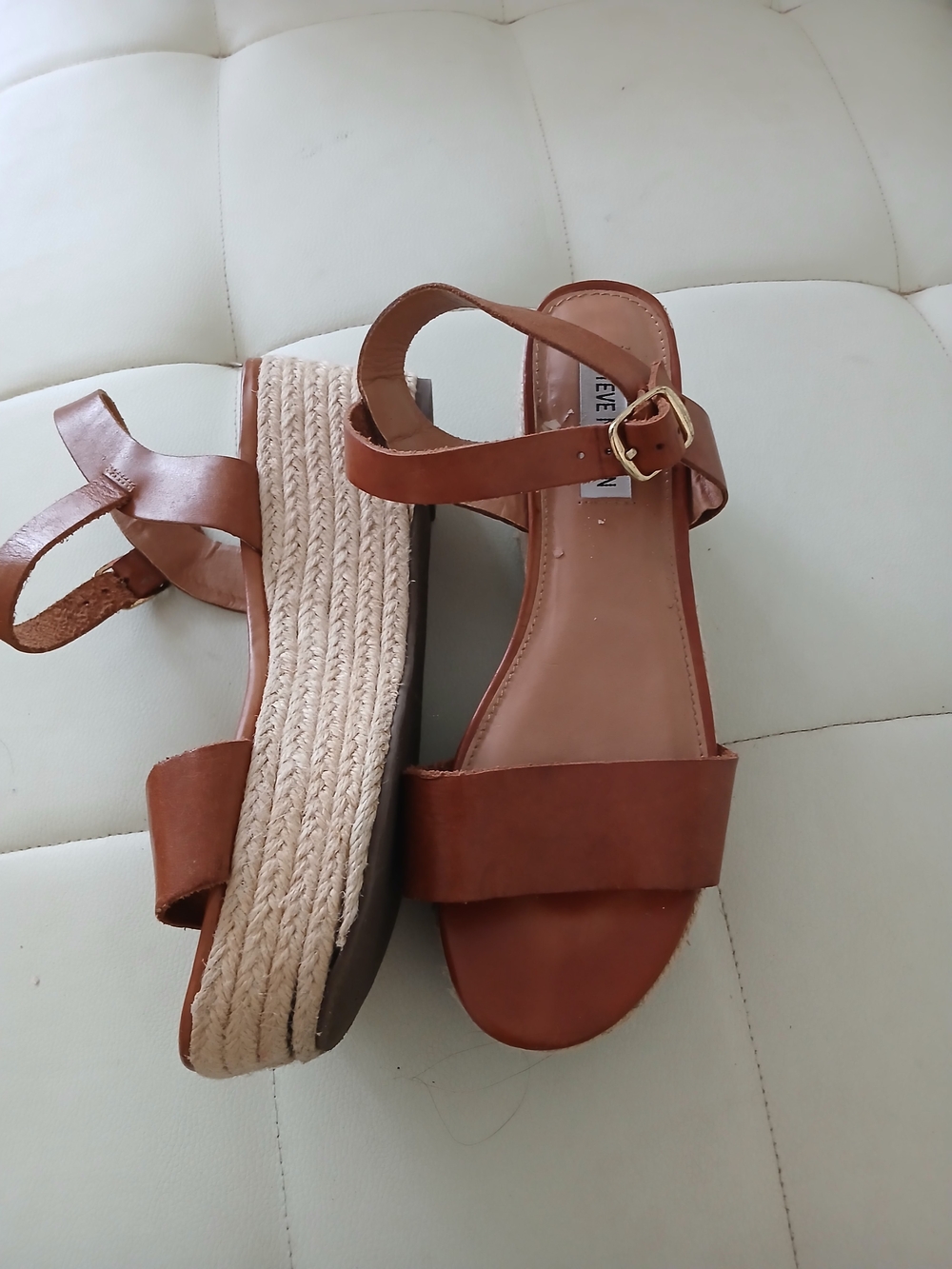 Steve Madden Tan Espadrille Platform Sandals